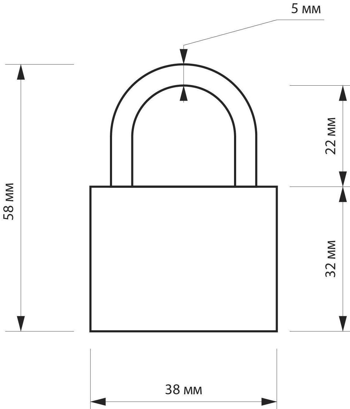 Замок навесной ТУНДРА ZN1038, 38 мм