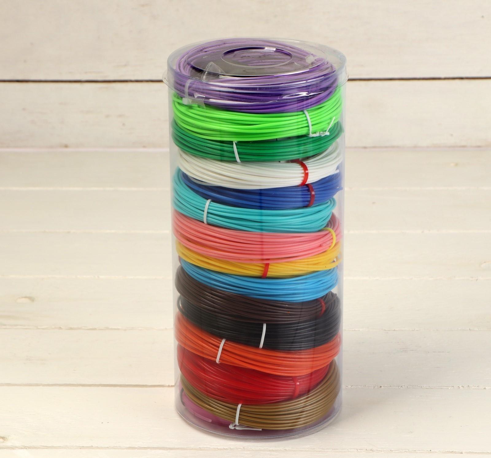 Комплект в тубусе 3Д ручка с дисплеем фиолетовая + пластик PLA 15 цветов по 10 метров