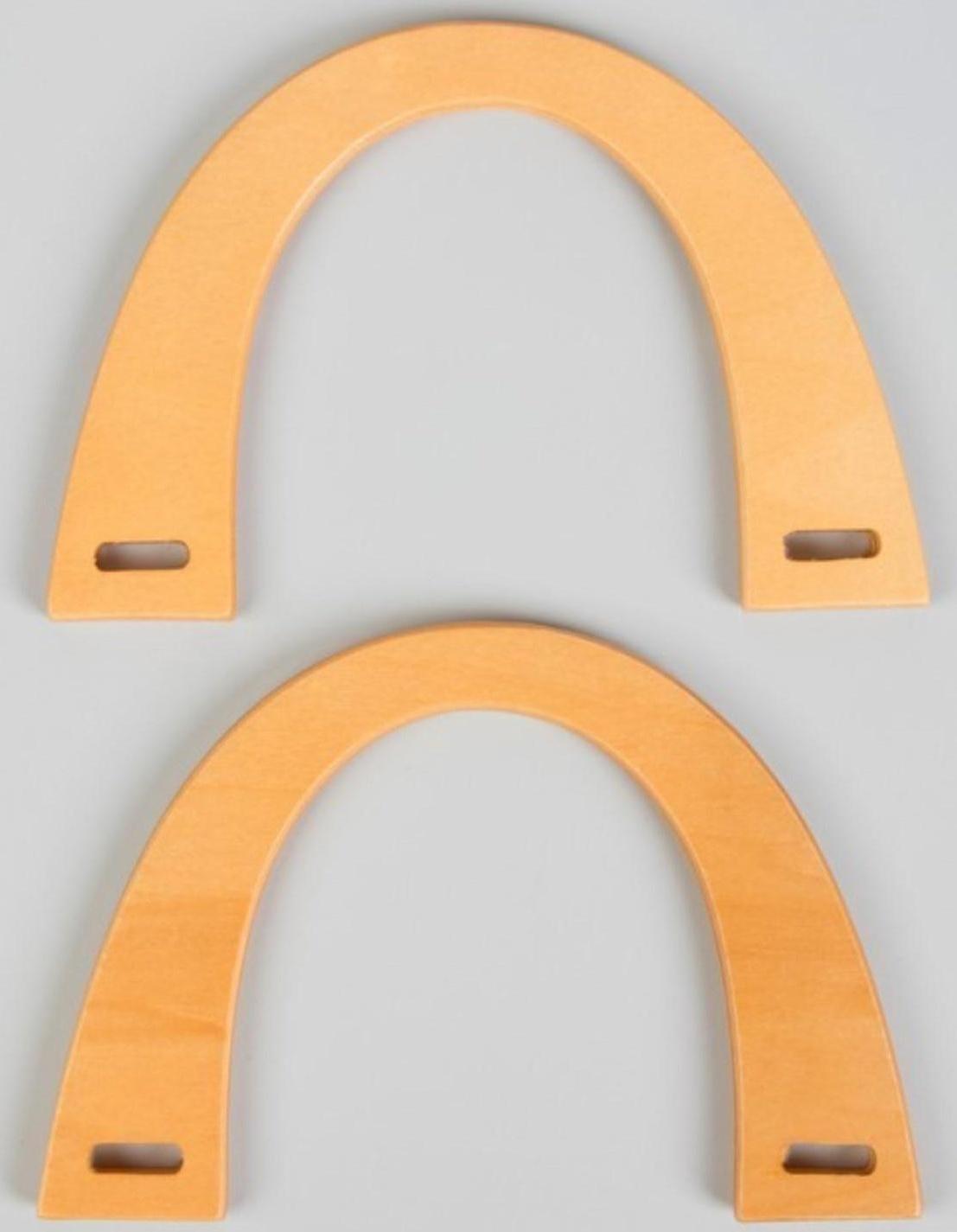 Ручки для сумки деревянные, 11 × 16,5 см, 2 шт, цвет бежевый