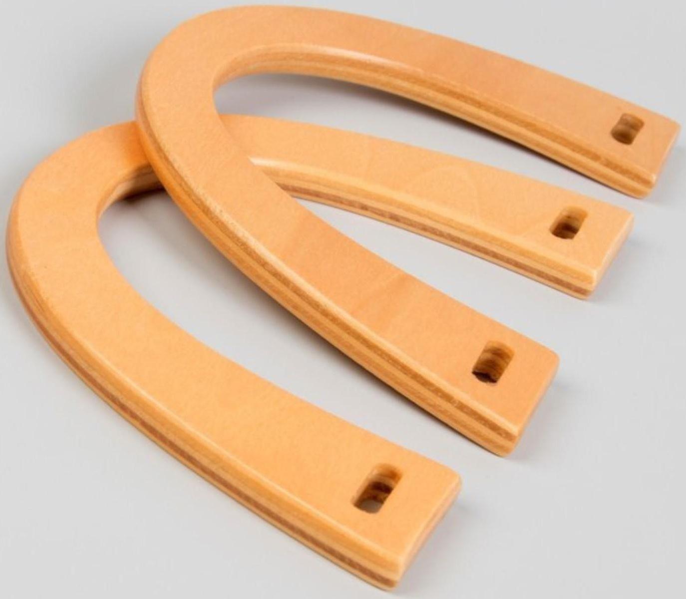 Ручки для сумки деревянные, 11 × 16,5 см, 2 шт, цвет бежевый