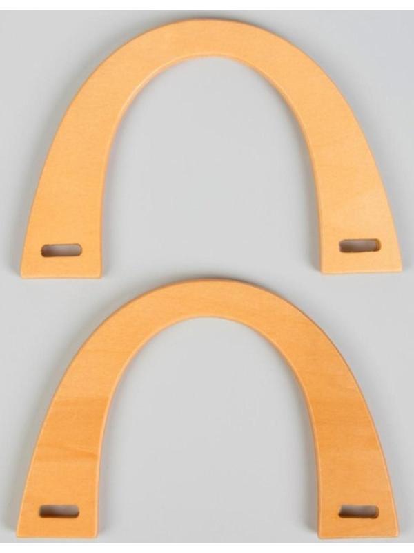 Ручки для сумки деревянные, 11 × 16,5 см, 2 шт, цвет бежевый