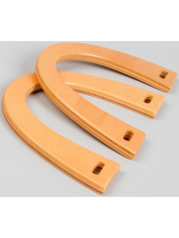 Ручки для сумки деревянные, 11 × 16,5 см, 2 шт, цвет бежевый