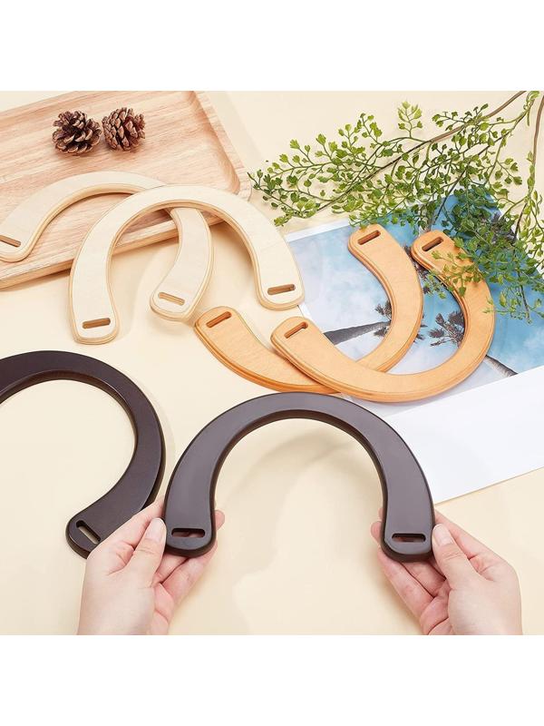 Ручки для сумки деревянные, 11 × 16,5 см, цвет коричневый