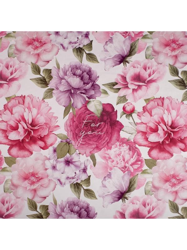 Бумага упаковочная глянцевая двусторонняя «Цветочный сад», 70 × 100 см / 10 шт.