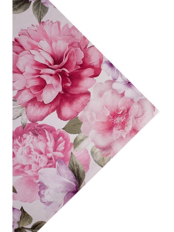 Бумага упаковочная глянцевая двусторонняя «Цветочный сад», 70 × 100 см / 10 шт.