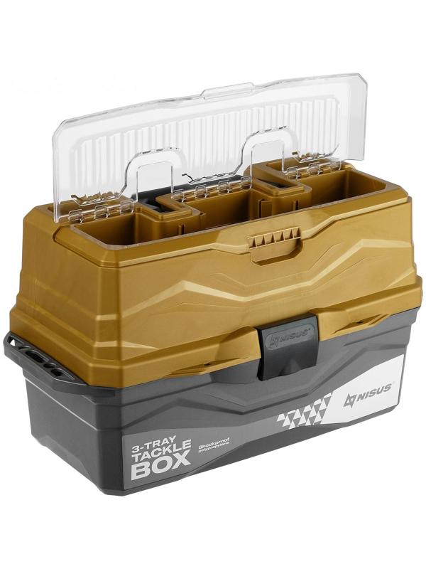 Ящик для снастей Tackle Box NISUS трёхполочный, цвет золотой