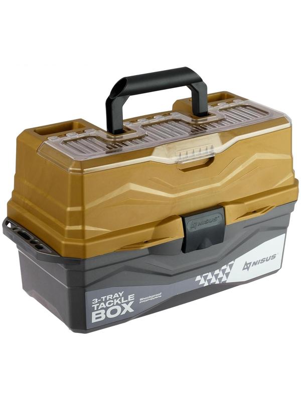 Ящик для снастей Tackle Box NISUS трёхполочный, цвет золотой