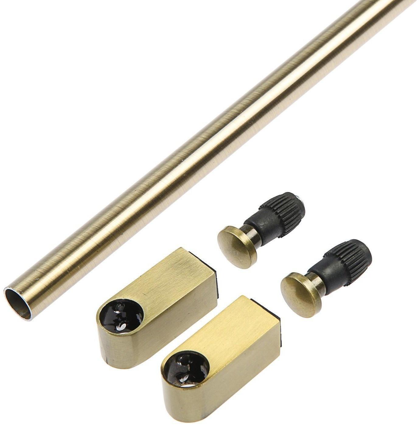 Комплект Рейлинга ТУНДРА Модерн, 2 заглушки, 2 держателя, Труба ТУНДРА 1000 мм, 1 мм, бронза