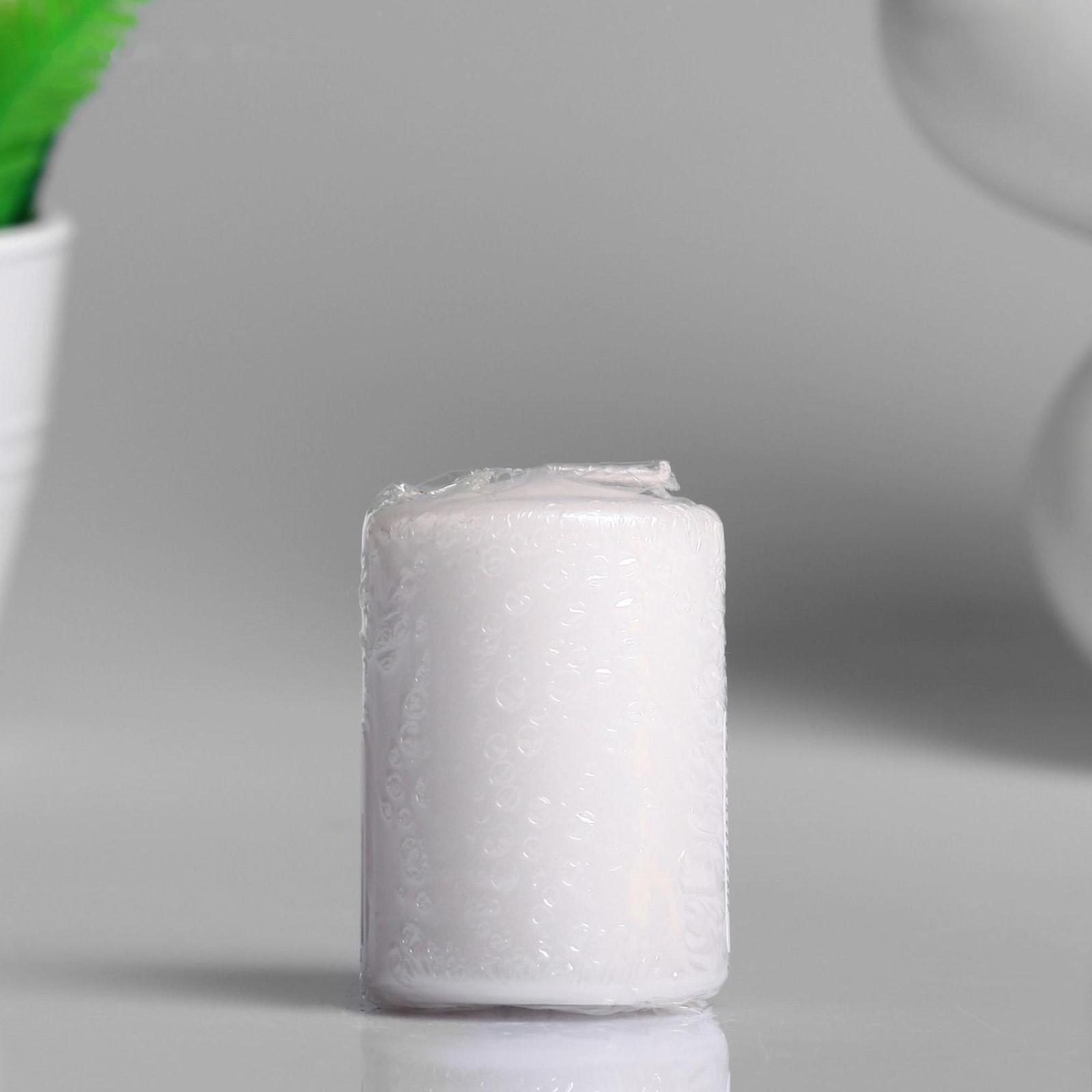 Свеча - цилиндр парафиновая, белый перламутр, 4×6 см