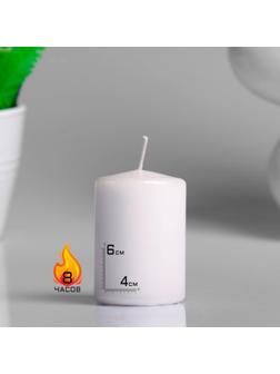 Свеча - цилиндр парафиновая, белый перламутр, 4×6 см