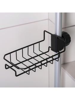 Подставка для губок на кран Доляна, 23×10,5×6,5 см, цвет чёрный