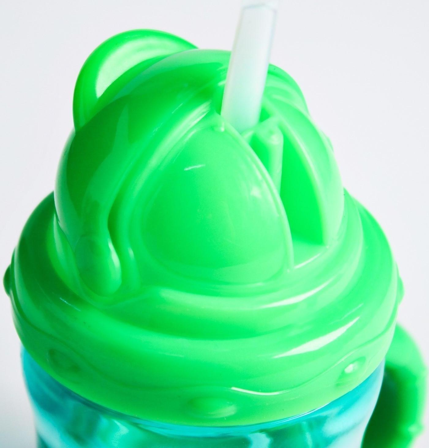 Поильник с силиконовой трубочкой, 200 мл., с ручками, цвет МИКС