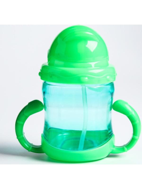 Поильник с силиконовой трубочкой, 200 мл., с ручками, цвет МИКС