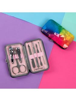 Набор маникюрный «Радуга», 7 предметов, в футляре
