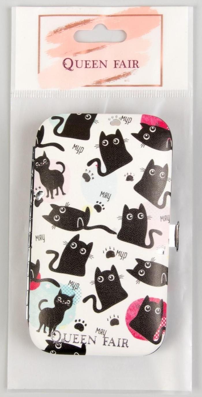 Набор маникюрный «Мур-мяу», 7 предметов, в футляре