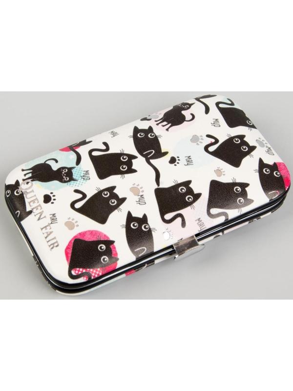 Набор маникюрный «Мур-мяу», 7 предметов, в футляре