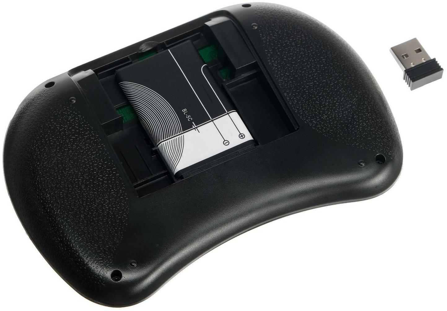 Мини-клавиатура LuazON BKB-1.0, беспроводная для ТВ, ПК и моб. уст-в, черная