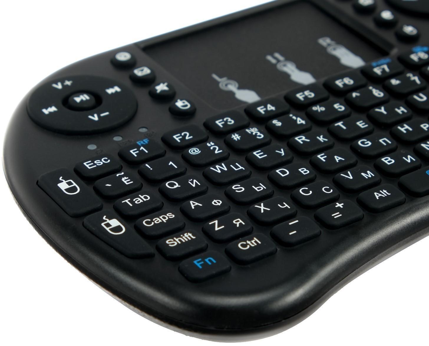 Мини-клавиатура LuazON BKB-1.0, беспроводная для ТВ, ПК и моб. уст-в, черная