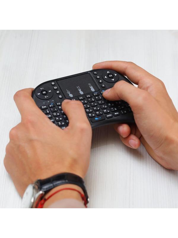 Мини-клавиатура LuazON BKB-1.0, беспроводная для ТВ, ПК и моб. уст-в, черная