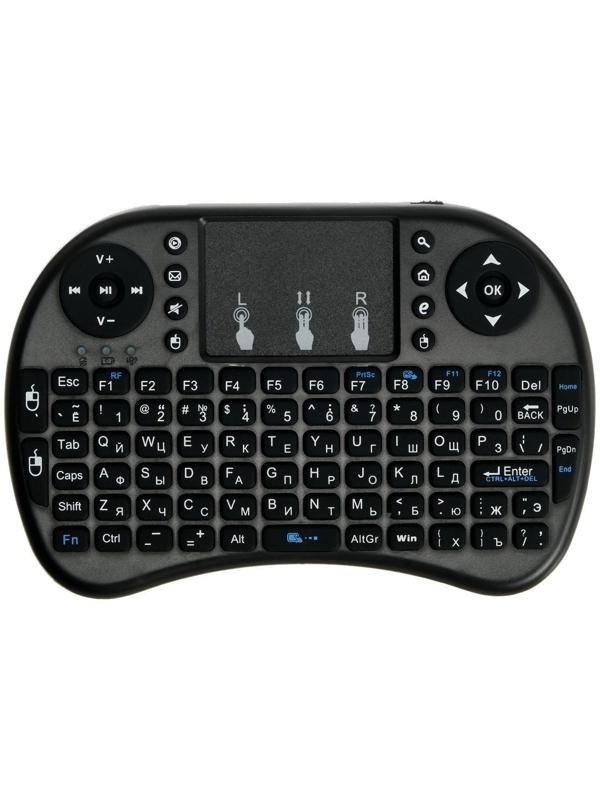 Мини-клавиатура LuazON BKB-1.0, беспроводная для ТВ, ПК и моб. уст-в, черная