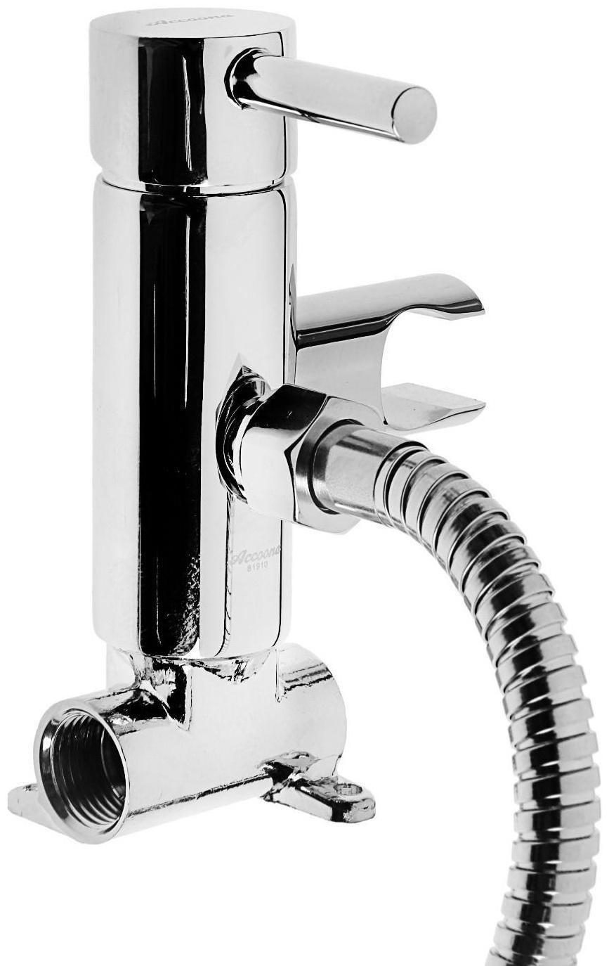 Смеситель для биде Accoona A3290, однорычажный, с гигиенической лейкой, латунь, хром