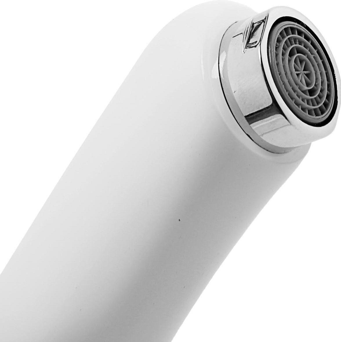 Смеситель для раковины Accoona A96111G, однорычажный, с гайкой, силумин, белый/хром