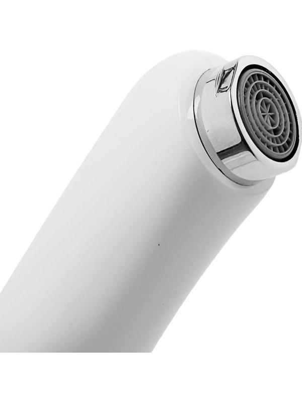 Смеситель для раковины Accoona A96111G, однорычажный, с гайкой, силумин, белый/хром