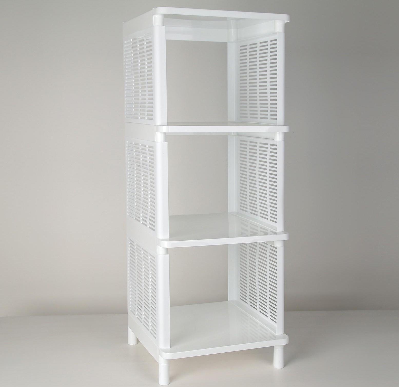 Этажерка напольная 4-х секционная Альтернатива «Лайт», цвет белый