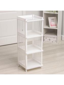 Этажерка напольная 4-х секционная Альтернатива «Лайт», цвет белый