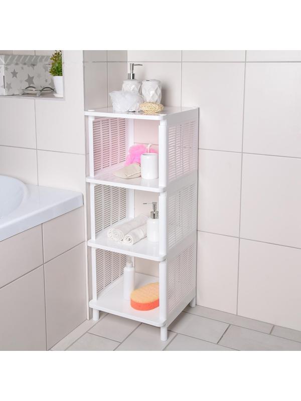 Этажерка напольная 4-х секционная Альтернатива «Лайт», цвет белый