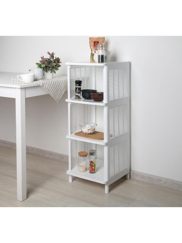 Этажерка напольная 4-х секционная Альтернатива «Лайт», цвет белый