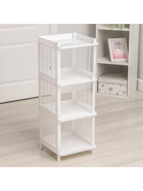 Этажерка напольная 4-х секционная Альтернатива «Лайт», цвет белый