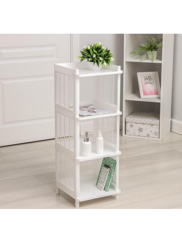 Этажерка напольная 4-х секционная Альтернатива «Лайт», цвет белый