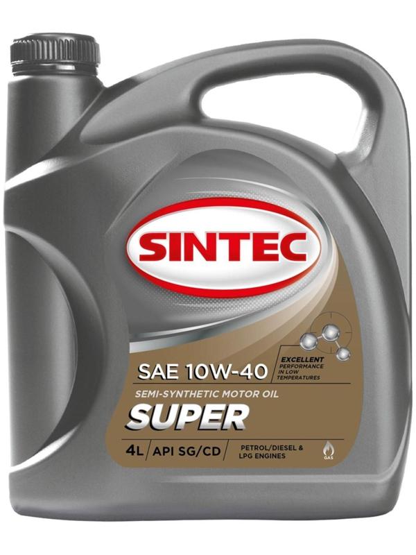 Масло моторное Sintec Super 10W-40, SG/CD, п/синтетическое, 801894, 4 л