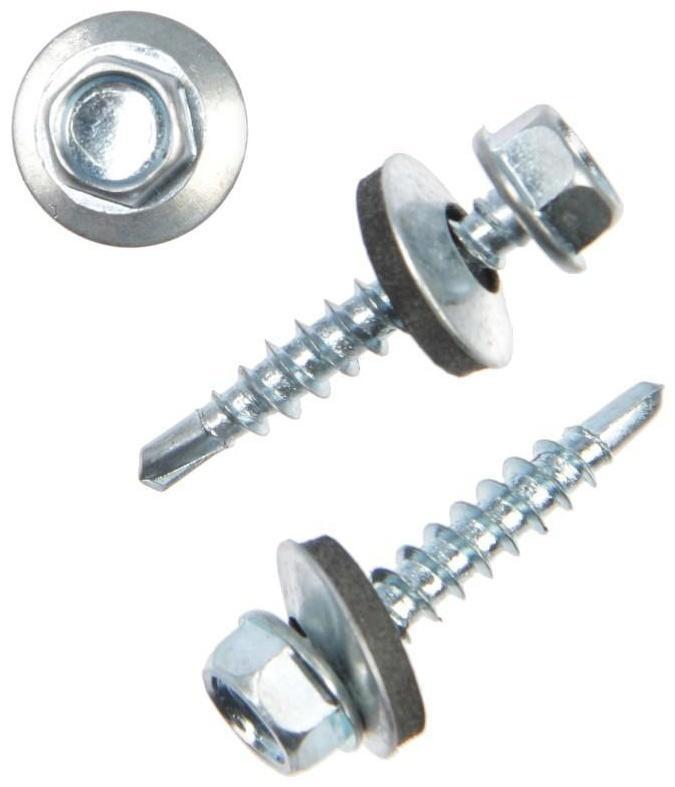 Саморезы кровельные 4.8х28 мм, сверло, оцинкованные, 60 шт.
