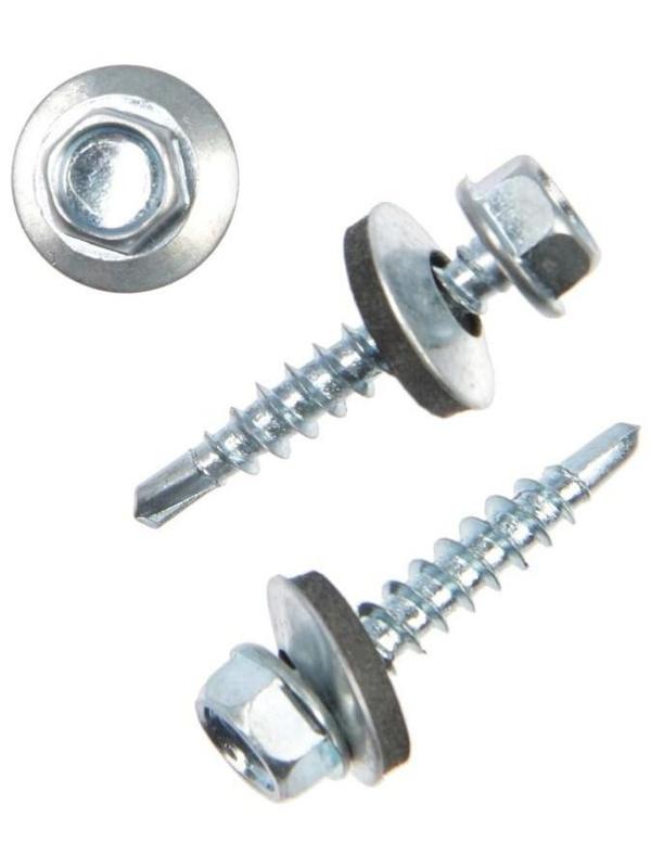 Саморезы кровельные 4.8х28 мм, сверло, оцинкованные, 60 шт.