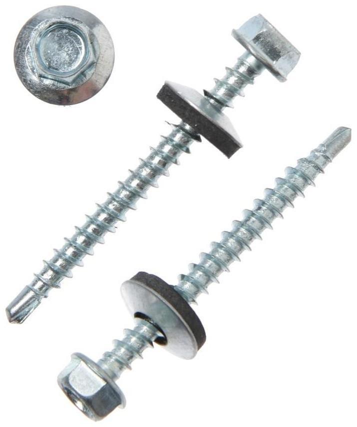 Саморезы кровельные 4.8х50 мм, сверло, оцинкованные, 40 шт.