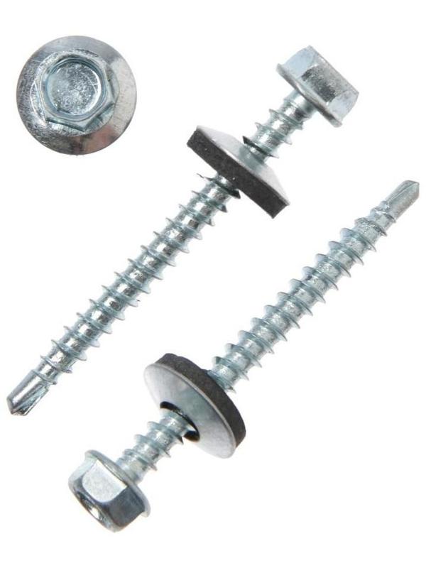 Саморезы кровельные 4.8х50 мм, сверло, оцинкованные, 40 шт.