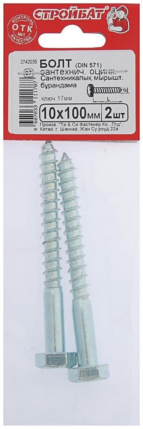 Болт сантехнический оцинк. DIN 571 10х100, 2 шт