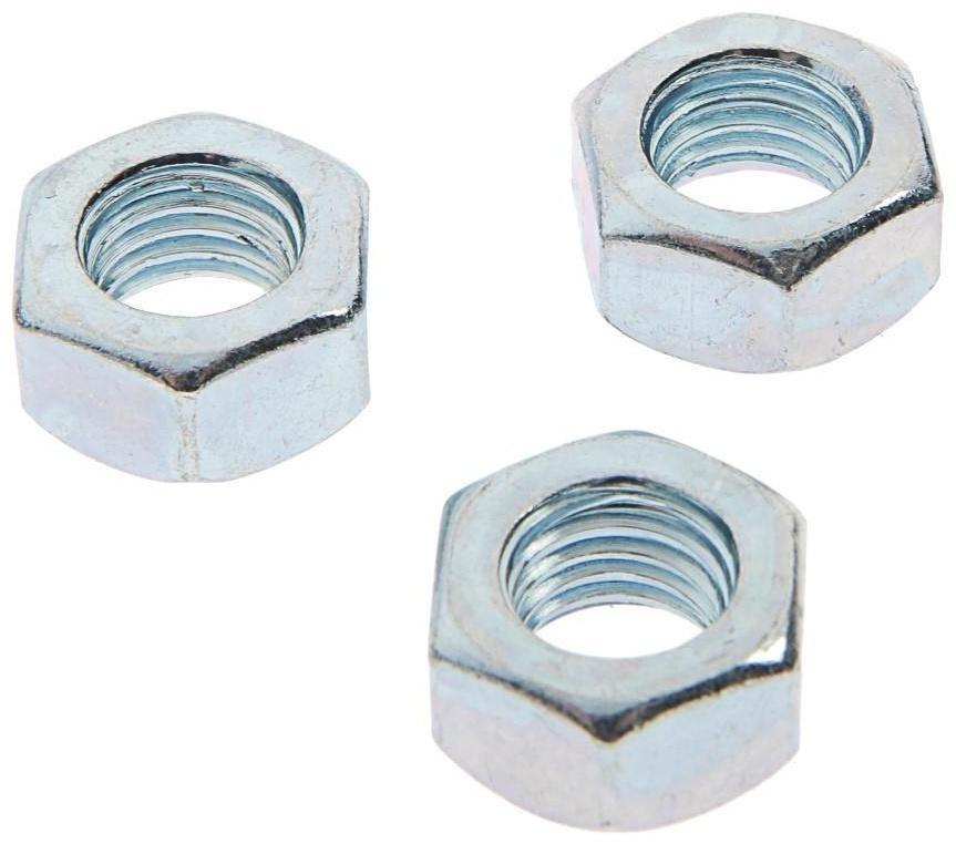 Гайка DIN934 М12, оцинкованная, в упаковке 3 шт.