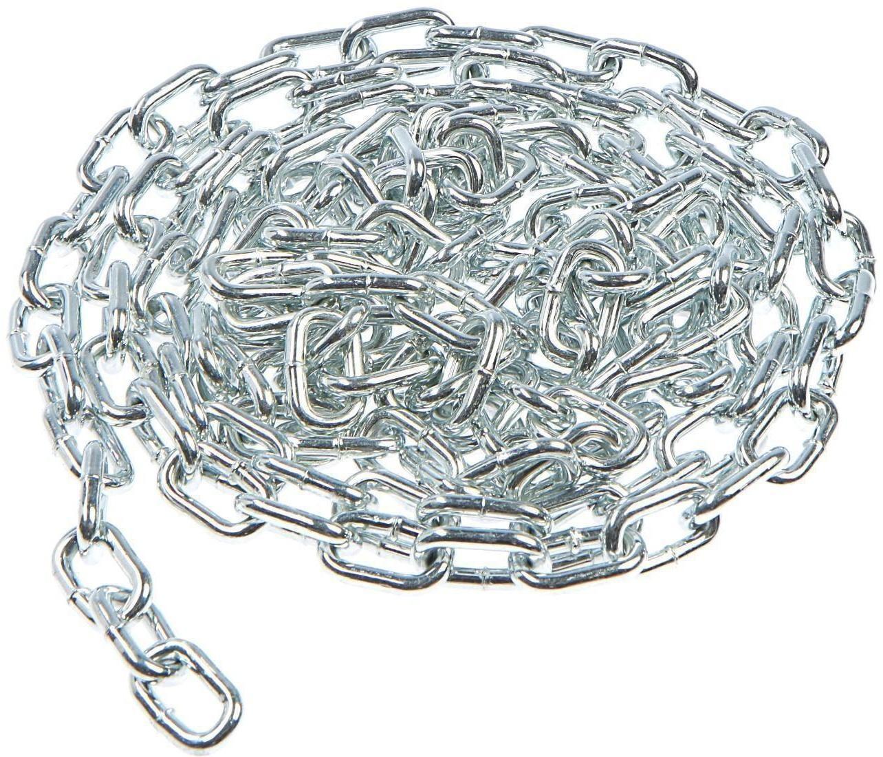 Цепь оцинк. DIN 766,кор.звено  5мм , 3м