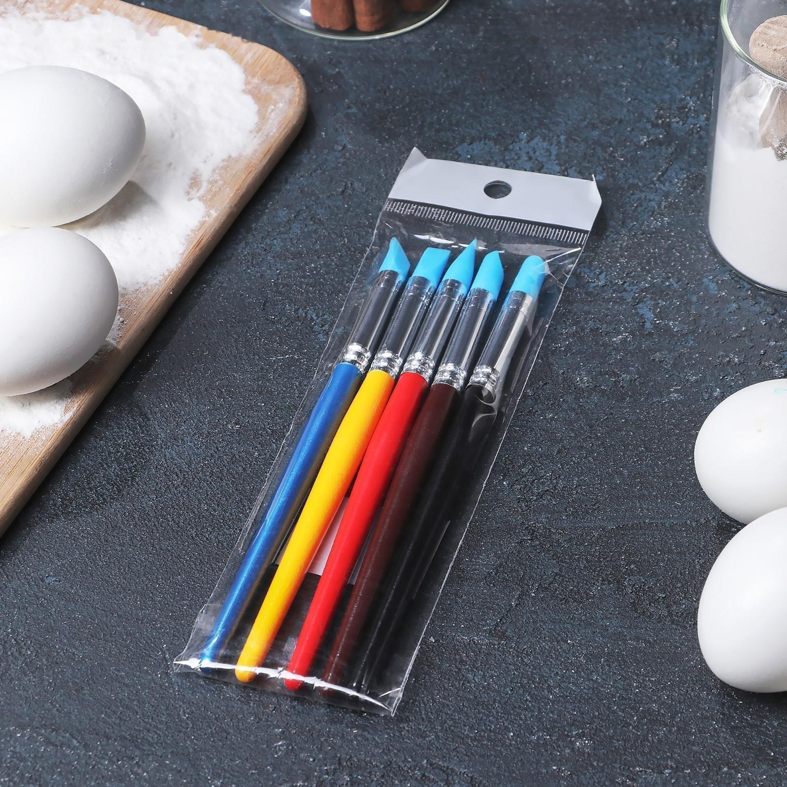 Набор кондитерских кисточек для декорирования «Агат», 5 шт