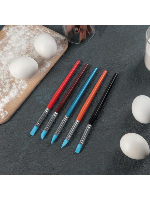 Набор кондитерских кисточек для декорирования «Агат», 5 шт