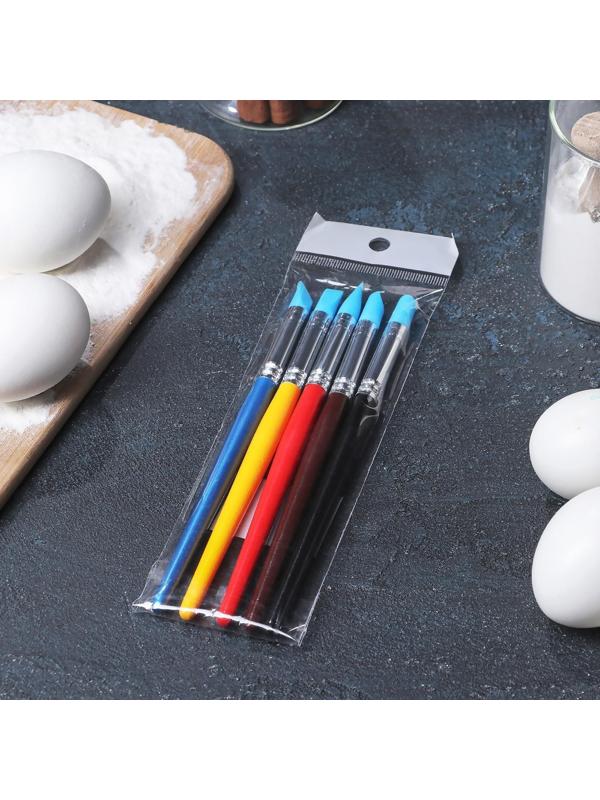 Набор кондитерских кисточек для декорирования «Агат», 5 шт