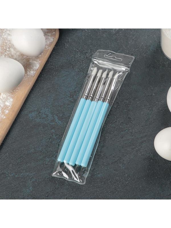 Набор кондитерских кисточек для декорирования «Бирюза», 5 шт