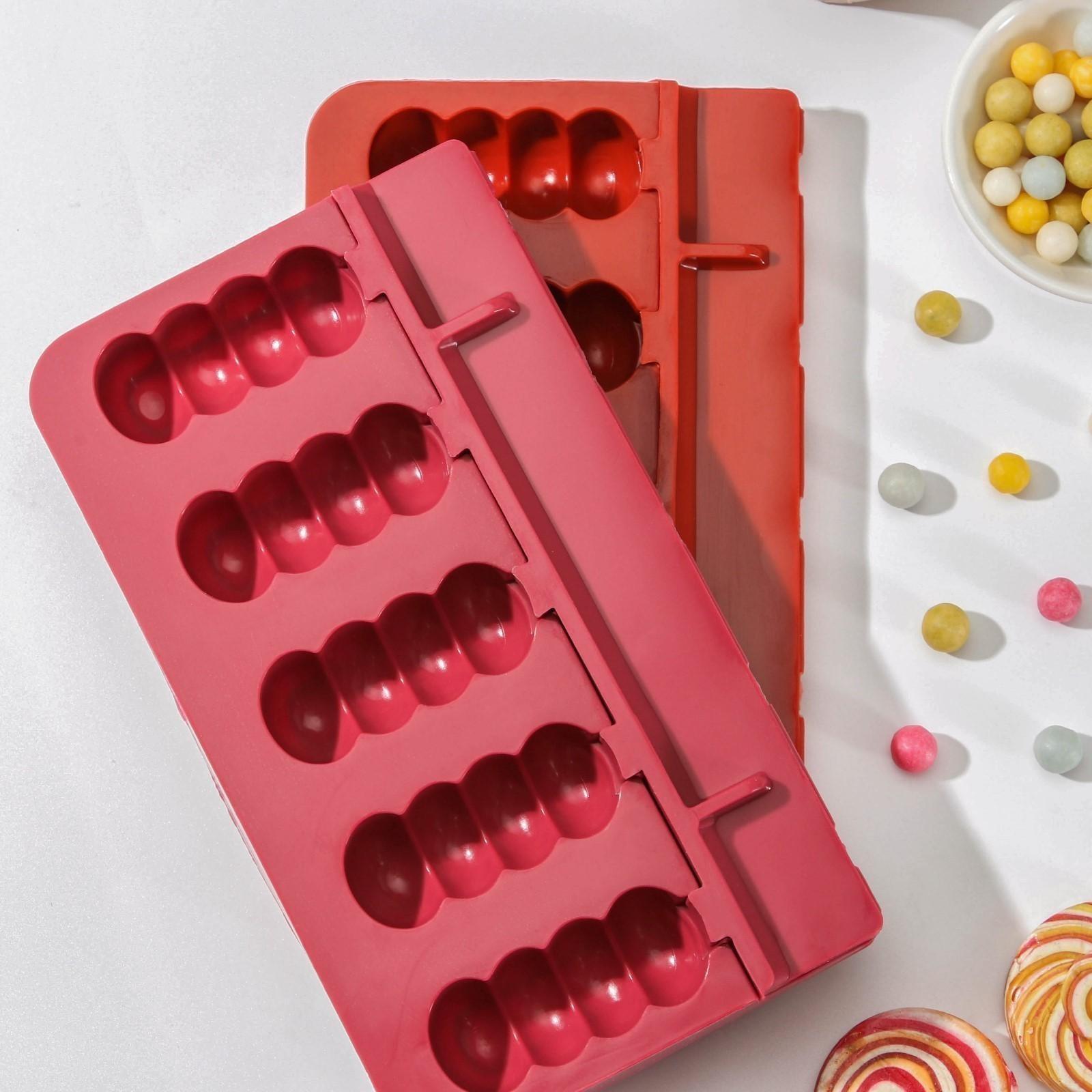 Форма для леденцов «Батончик», 19×11×2 см, 5 ячеек (6×2,6 см), цвет МИКС