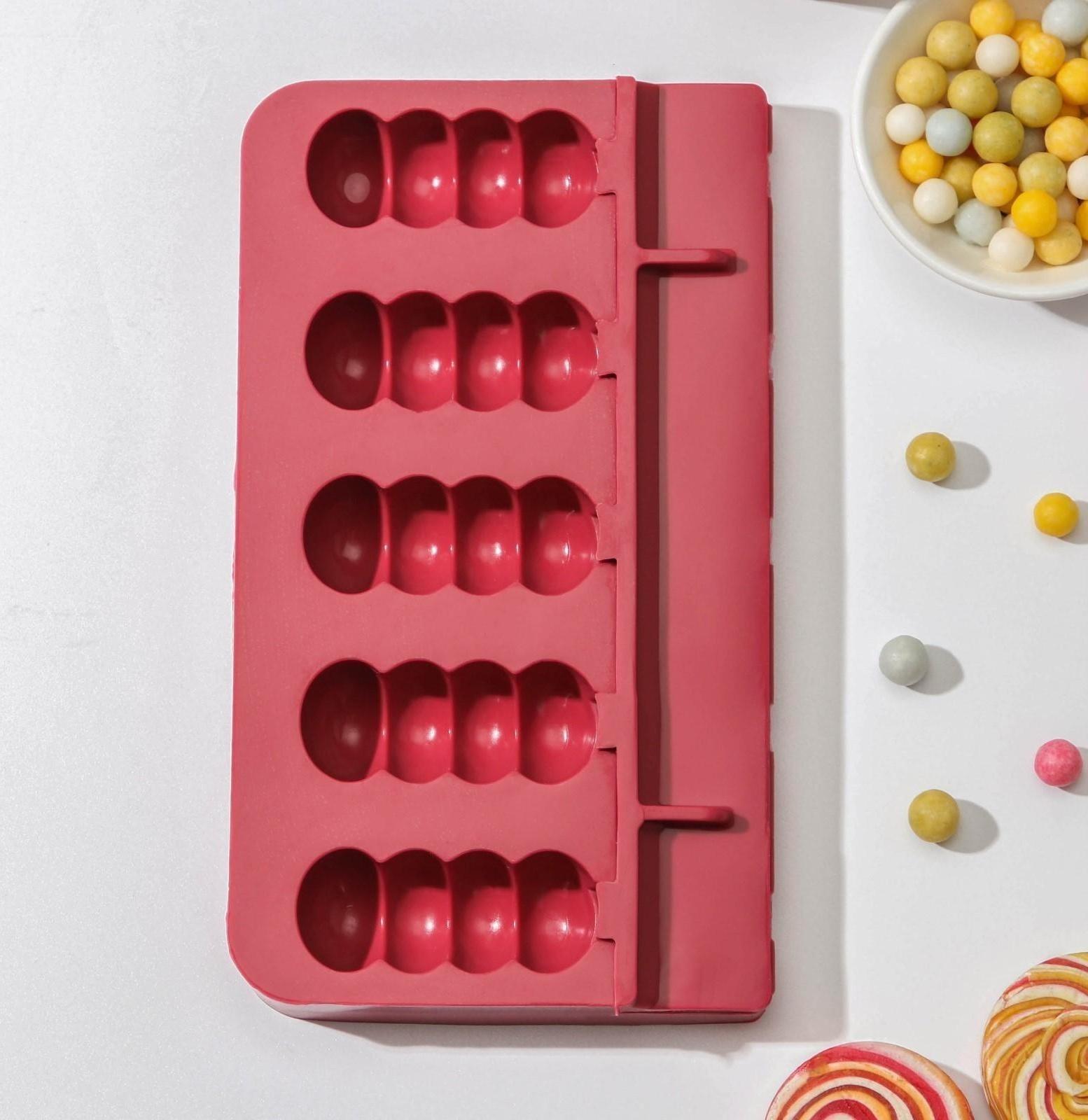 Форма для леденцов «Батончик», 19×11×2 см, 5 ячеек (6×2,6 см), цвет МИКС