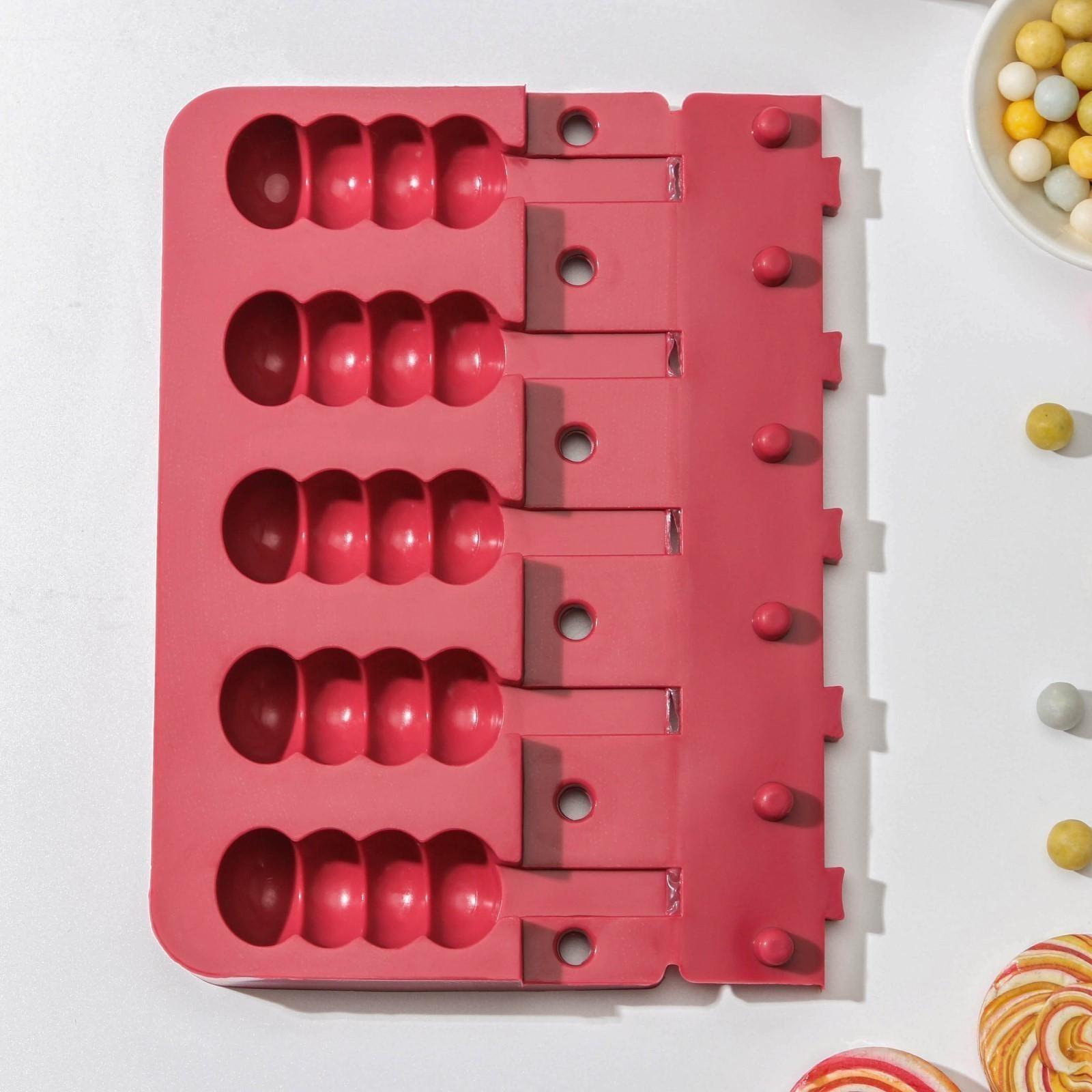 Форма для леденцов «Батончик», 19×11×2 см, 5 ячеек (6×2,6 см), цвет МИКС