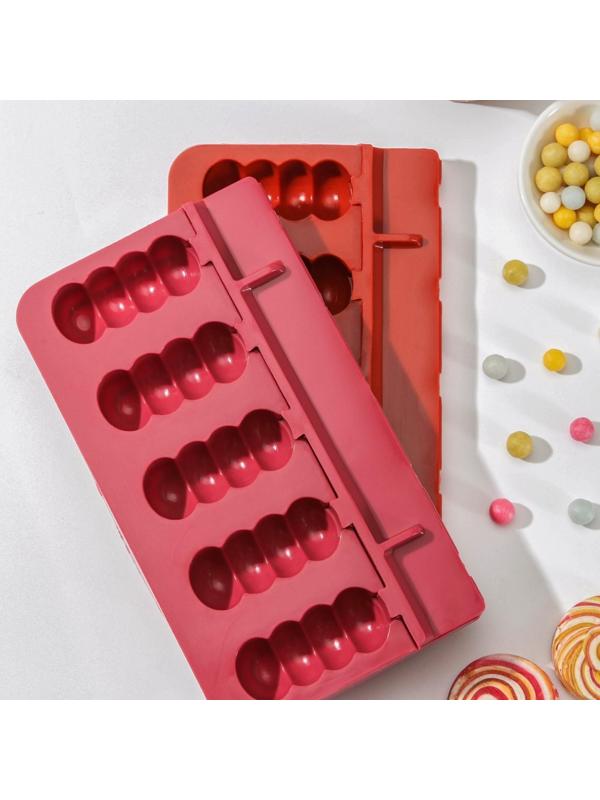 Форма для леденцов «Батончик», 19×11×2 см, 5 ячеек (6×2,6 см), цвет МИКС