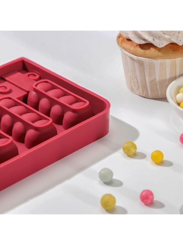 Форма для леденцов «Батончик», 19×11×2 см, 5 ячеек (6×2,6 см), цвет МИКС